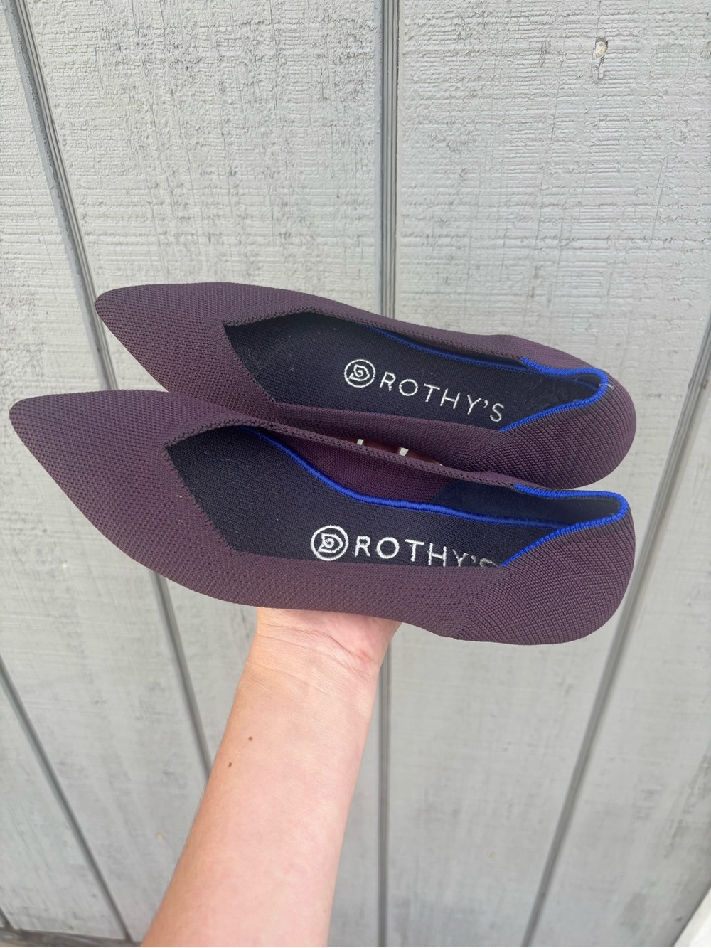 Rothy’s The Point Plum Purple Flats Size 7